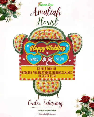 Karangan Papan Bunga Pernikahan di Dawung